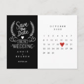 Kalender Rote Liebe Herz Save the Date Postkarte (Vorderseite)