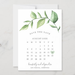 Kalender Rustikale Vegetation Save the Date Magneteinladung
