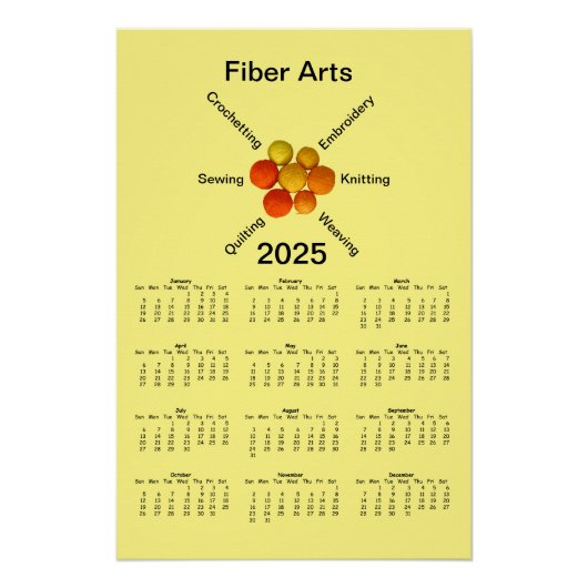 Kalender - Säle aus faserartigem Garn 2025 Poster (Vorderseite)