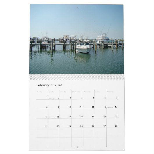 Kalender - Sand, Surf & Sky (Feb 2026)