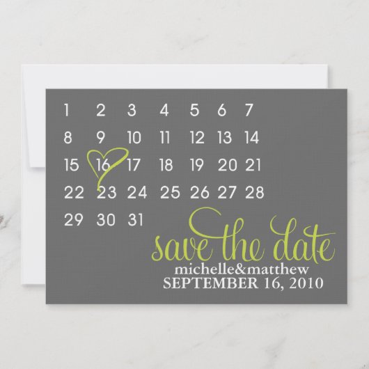Kalender Save the Date, der Mitteilungen Wedding Einladung (Vorderseite)