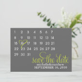 Kalender Save the Date, der Mitteilungen Wedding Einladung (Stehend Vorderseite)