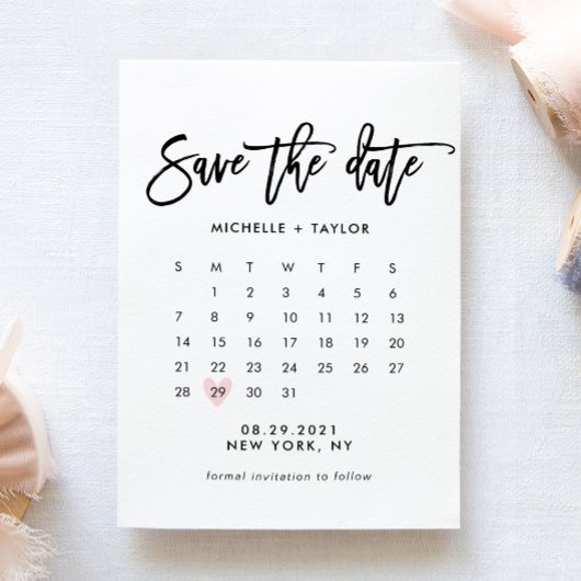 Kalender Save the Date Karte