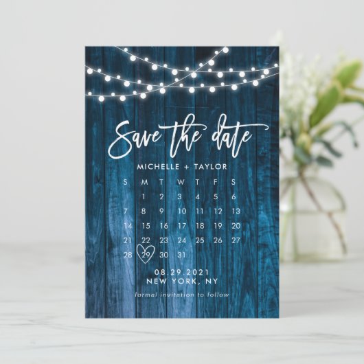 Kalender Save the Date mit Foto Karte (Stehend Vorderseite)