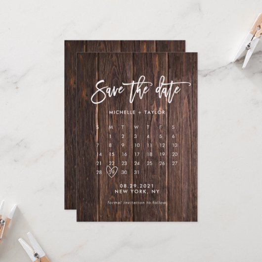 Kalender Save the Date mit Foto Karte (Vorderseite/Rückseite Beispiel)
