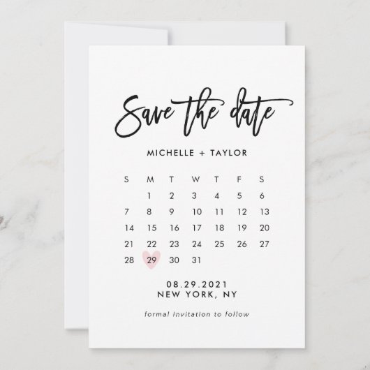 Kalender Save the Date mit Foto Karte (Rückseite)