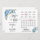 Kalender Save the Date Rosa Blumenhochzeit Einladung (Vorne/Hinten)
