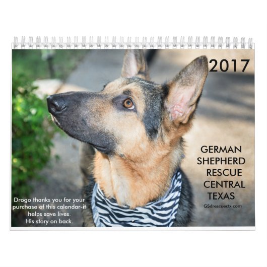 Kalender Schäferhund-Rettungs-zentraler Texas 2017 (Titelbild)