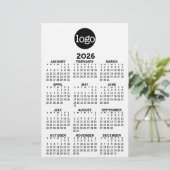 Kalender - Schwarz-weiße Grundvoraussetzung Briefpapier (Stehend Vorderseite)