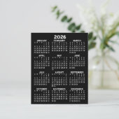 Kalender - Schwarzes Flachpapier für das ganze Jah (Stehend Vorderseite)