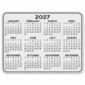 Kalender - Schwarzweißkalender Aufkleber (Vorderseite)