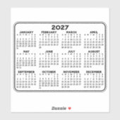 Kalender - Schwarzweißkalender Aufkleber (Blatt)