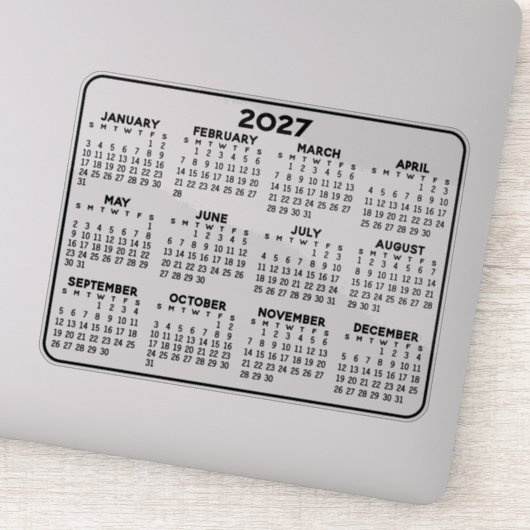 Kalender - Schwarzweißkalender Aufkleber (Detail)