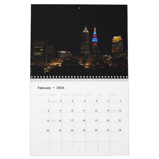Kalender Sehenswürdigkeit-Clevelands Ohio (Feb 2026)