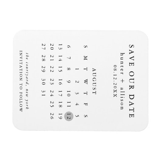 Kalender speichern im Datumsfenster Magnet (Horizontal)