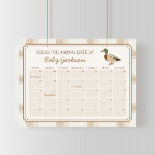 Kalender-Spiel-Schild für den voraussichtlichen Ge Poster