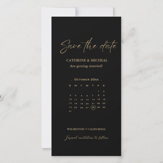 Kalender-Standrahmen für Hochzeitsskalender-Foto G Save The Date (Rückseite)