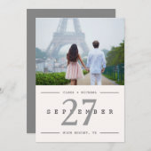 Kalender Stil Big Date Foto Save the Date Karte (Vorne/Hinten)