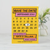 Kalender Termin vormerken Spaß Retro Comicbuch Save The Date (Stehend Vorderseite)