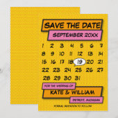 Kalender Termin vormerken Spaß Retro Comicbuch Save The Date (Vorne/Hinten)