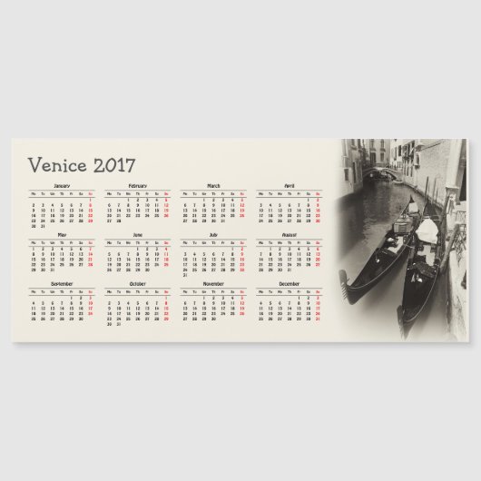 Kalender Venedig, Italien 2017 Magnetkarte (Vorderseite)
