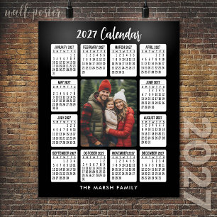 Kalender - Vertikales Foto im mittleren Schwarz Poster