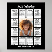 Kalender - Vertikales Foto im mittleren Schwarz Poster (Vorne)