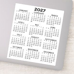 Kalender Volljahresansicht - Basic Minimal Aufkleber