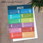 Kalender - Volljährig - funky farbenfrohe Monate Postkarte<br><div class="desc">Ein moderner abstrakter, funky 12-monatiger Kalender mit bunten Keilen und einem lustigen Design. Dieser Kalender ist ein nicht traditionelles Design mit gestapelten Monaten auf Farbblöcken. Ein sehr nützlicher und notwendiger Artikel, der im Büro oder bei der Zuhause verwendet werden kann. Ein farbenfroher und auffälliger Look für Ihre Zuhause, Ihr Büro...</div>