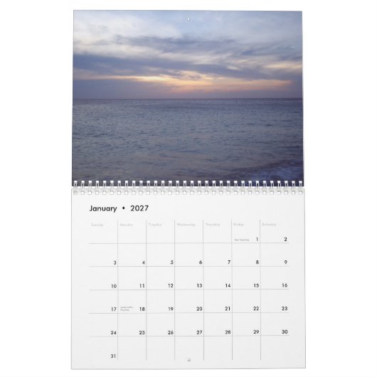 Kalender von Aruba-Sonnenuntergängen (Jan 2027)