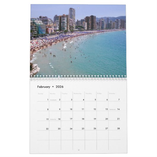 Kalender von Benidorm (Feb 2026)