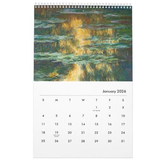 Kalender von Claude Monet (Jan 2026)