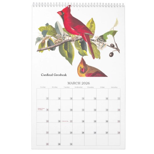 Kalender von John James Audubon (Mär 2026)