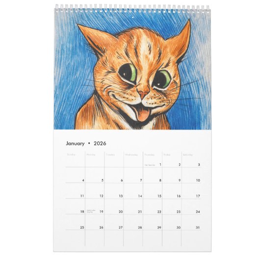 Kalender von Louis Wain (Jan 2026)