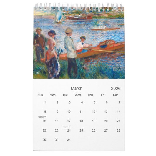 Kalender von Pierre-Auguste Renoir. (Mär 2026)