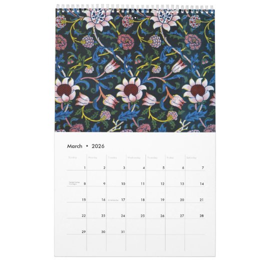 Kalender von William Morris (Mär 2026)