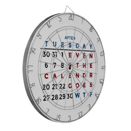 Kalender was das WTF Dartscheibe (Vorderseite Links)