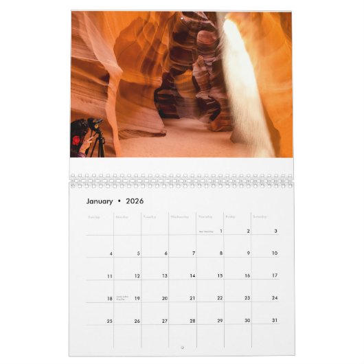 Kalender, Wasserfälle des Lichtes, Kalender (Jan 2026)