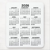 Kalender - weißer Hintergrund - Vertikal Mousepad (Vorne)
