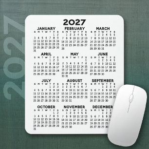 Kalender - weißer Hintergrund - Vertikal Mousepad