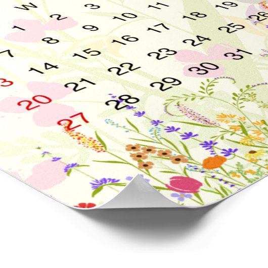 Kalender-Wildblumen 2024 Poster (Ecke)