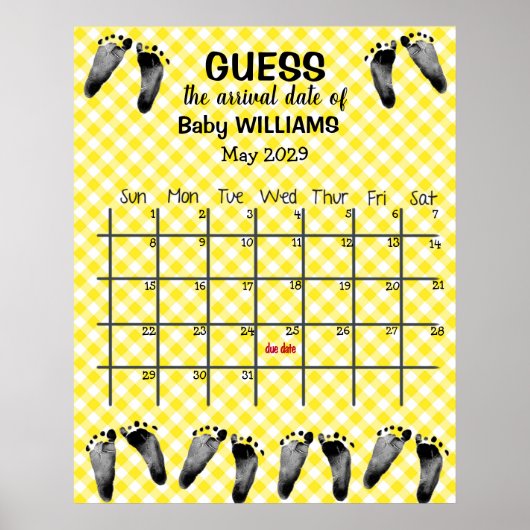 Kalender zur Schätzung des voraussichtlichen Gebur Poster (Vorne)
