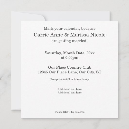 Kalenderfeld Save the Date Einladung (Rückseite)