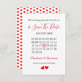 Kalenderheart Hochzeit speichern Datum Save The Date (Vorne/Hinten)