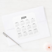 Kalenderjahr 2024 quadratischer aufkleber (Umschlag)