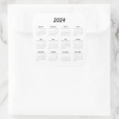 Kalenderjahr 2024 quadratischer aufkleber (Tasche)