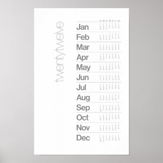 Kalenderposter 2012 - Helvetica-Gittersystem Poster (Vorne)