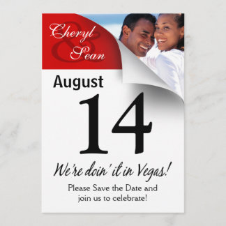 Kalenderseite Save the Date Las Vegas Foto