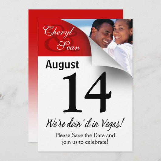 Kalenderseite Save the Date Las Vegas Foto (Vorne/Hinten)