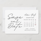 Kalenderskript Handgeschriebenes rustikales Save t Einladung (Vorderseite)